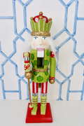MILLIE B & Co. ~ Hand Painted Whimsy Nutcracker, 18 Inch Peppermint Pop Wooden Nutcracker, Artisan Crafted Seasonal Decor, Great Gift!