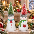 Snowmen with Tree Figurines - 2-Piece Set, Christmas, Holiday Decor