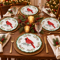 GANZ MIDWEST Cardinal Holiday Salad Plates - Set of 4, Christmas, Holiday Decor