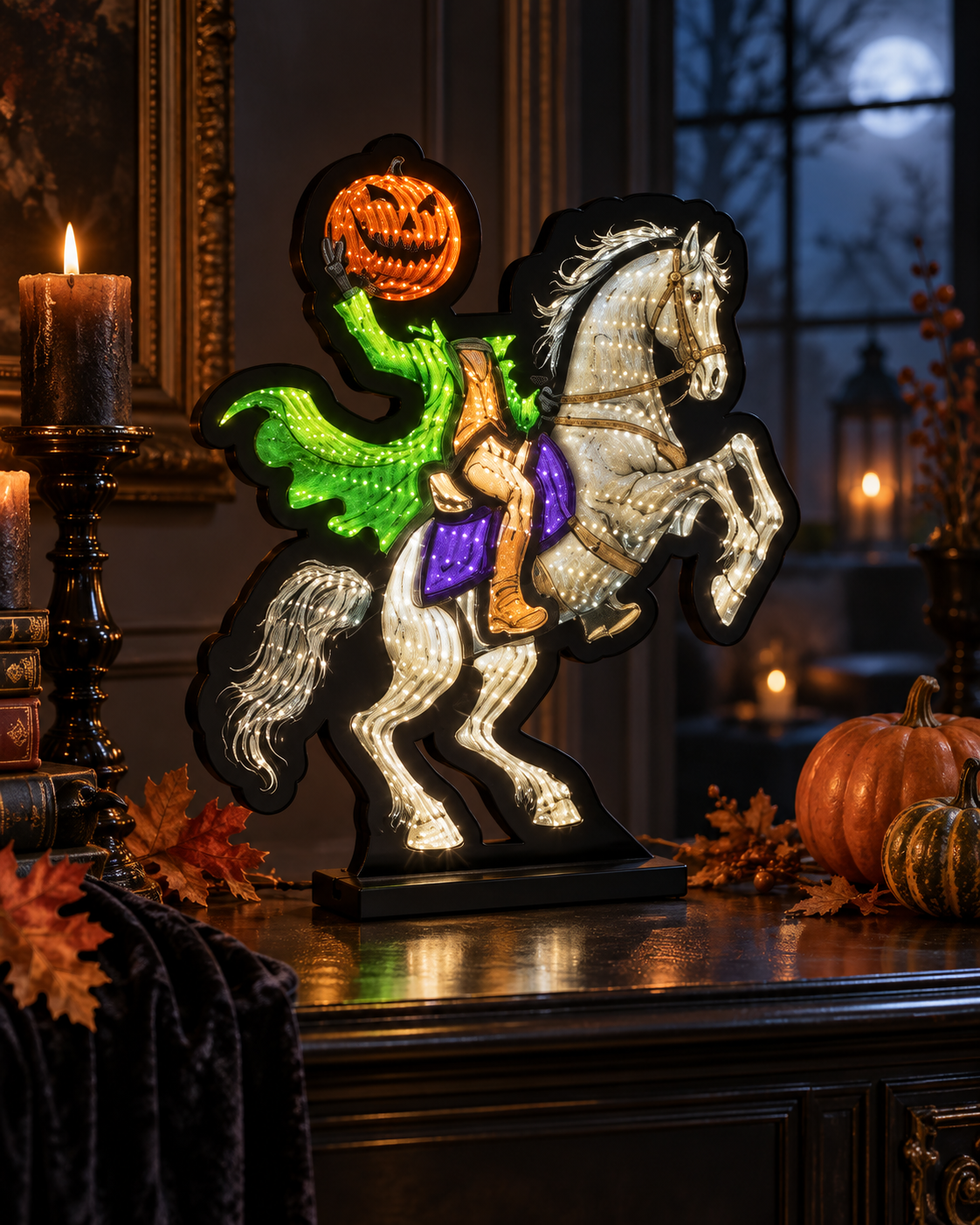Headless Horseman Infinity EkkoLight – 15.5" LED Halloween Luminary, 3D Acrylic Display – K13200