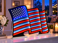 Waving American Flag Infinity EkkoLight – 37.5" LED Patriotic Acrylic Luminary – K11685