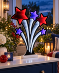 Shooting Star Infinity EkkoLight – 24" Red, White & Blue LED Acrylic Luminary – K11630