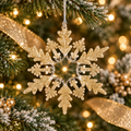 GANZ ~ Gold Glitter Tree & Clear Snowflake Ornament, 4½"