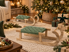 GANZ ~ Green Woven Decorative Christmas Sleds – 2-Piece Set