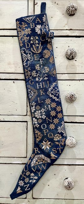 KATHY BARRICK "Quaker Stocking" • Counted Cross Stitch Pattern • Sampler, Pattern Only