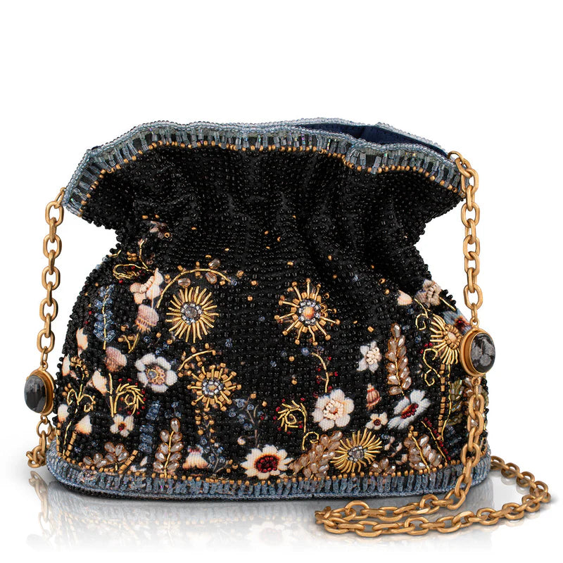 Mary Frances Handmade Le Jardin Beaded Crossbody Handbag
