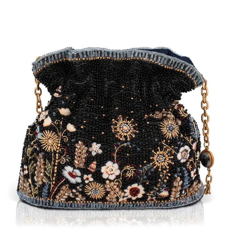 Mary Frances Handmade Le Jardin Beaded Crossbody Handbag