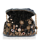 Mary Frances Handmade Le Jardin Beaded Crossbody Handbag