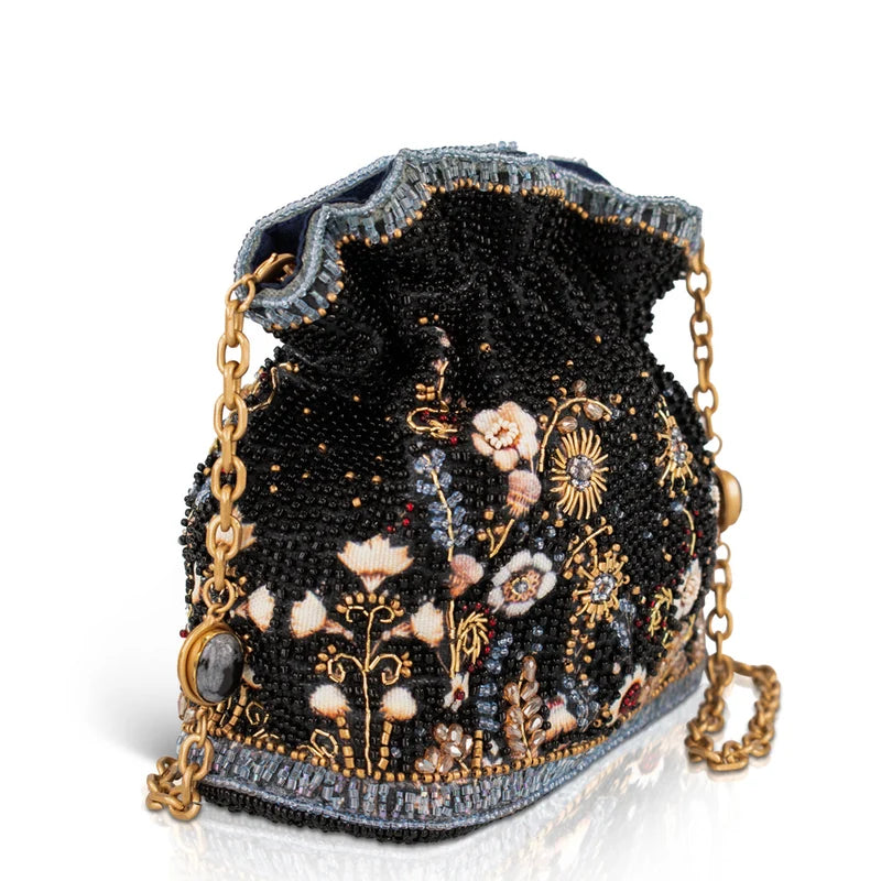 Mary Frances Handmade Le Jardin Beaded Crossbody Handbag