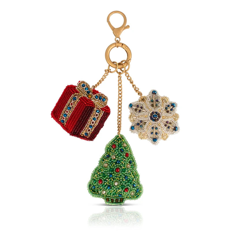 Mary Frances Handmade Winter Spirit Beaded Bag Charm
