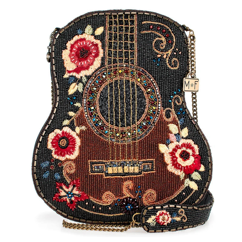 Mary Frances Handmade Classical Vibe Beaded Crossbody Handbag