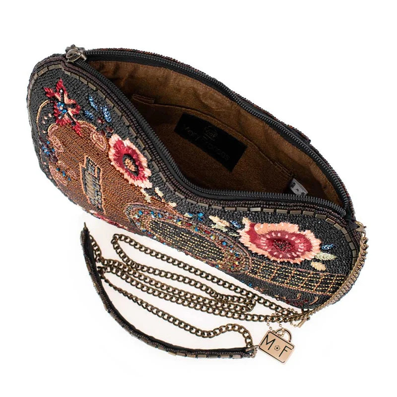 Mary Frances Handmade Classical Vibe Beaded Crossbody Handbag