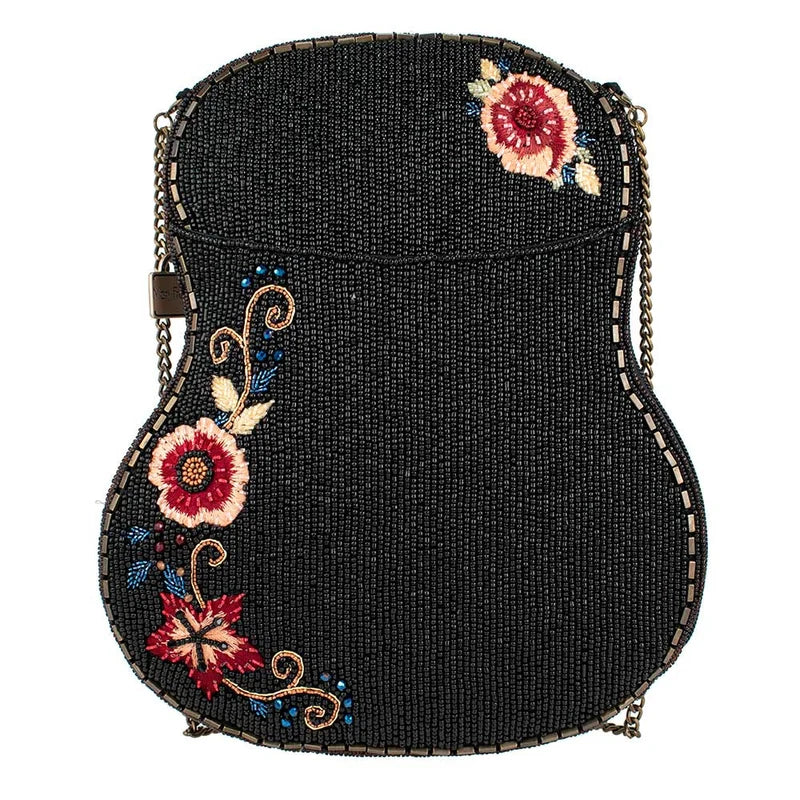 Mary Frances Handmade Classical Vibe Beaded Crossbody Handbag