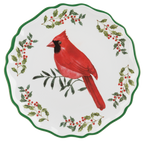 GANZ MIDWEST Cardinal Holiday Salad Plates - Set of 4, Christmas, Holiday Decor