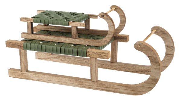 GANZ ~ Green Woven Decorative Christmas Sleds – 2-Piece Set