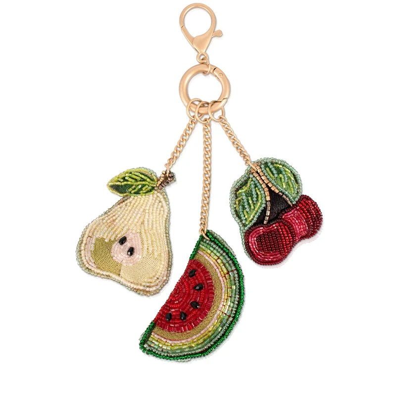 Mary Frances Handmade Fruit Cup Beaded Bag Charm