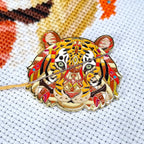 MELOCA DESIGNS ~ Mandala Tiger Needle Minder | Enamel Needle Minder | Magnetic | Cross Stitch | Sewing Accessory | Cat Gift | Fridge Magnet (Copy)