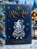 Rita Adel Designs Needle Minder ~ Corgi Dog Christmas Tree, Handcrafted Stitching Accessory, Enamel, Gold-Tone Alloy Needlework Tool
