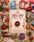 Rita Adel Designs Needle Minder ~ Christmas Tree, Handcrafted Stitching Accessory, Enamel, Gold-Tone Alloy, SecureMag Needlework Tool