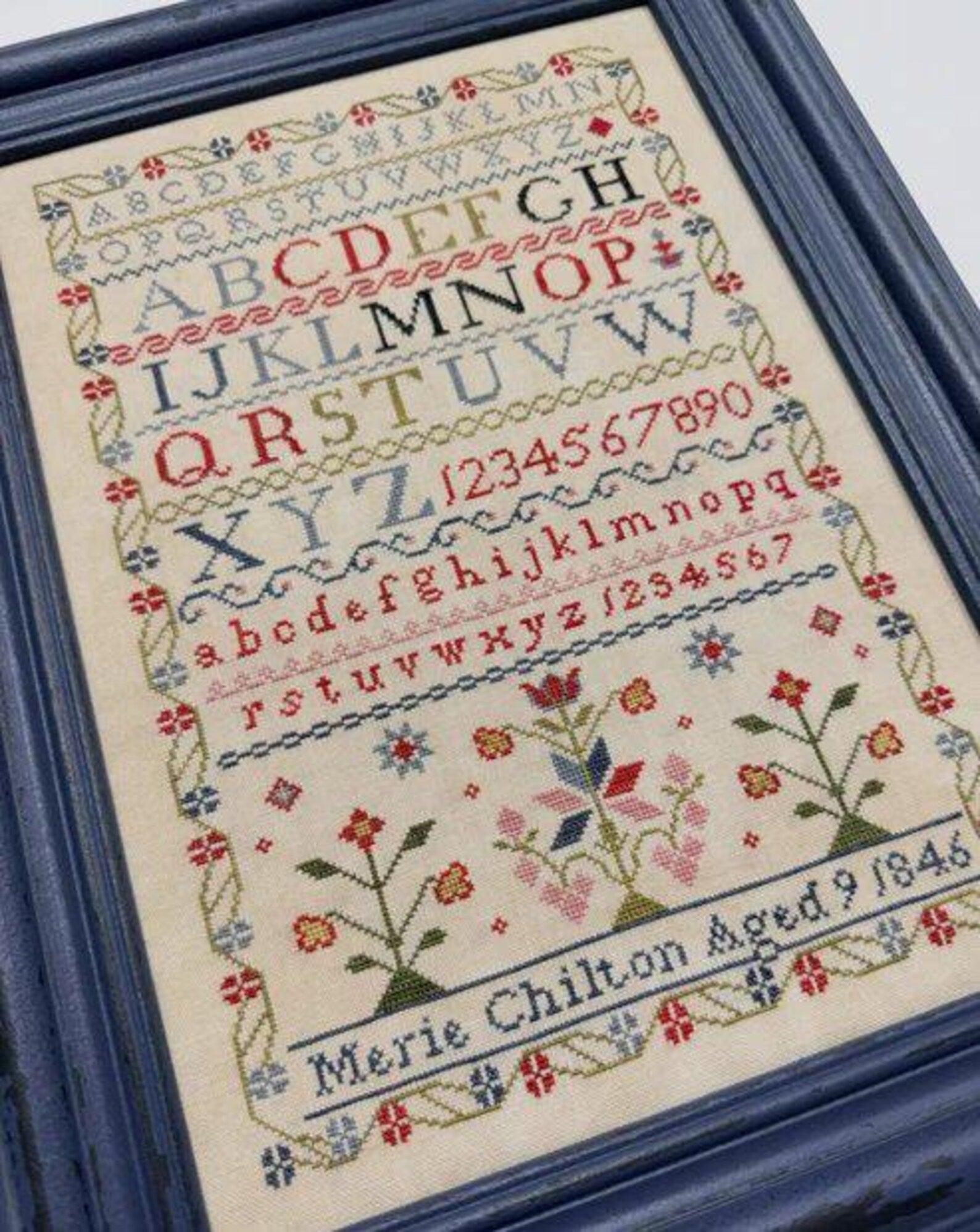 THE SCARLETT HOUSE "Merie Chilton 1846" Counted Cross Stitch Pattern, Sampler, Pattern Only
