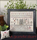 THE SCARLETT HOUSE "A Grateful Heart" Counted Cross Stitch Pattern, Sampler, Pattern Only