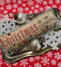 THE SCARLETT HOUSE "Christmas Is Coming Pinkeep" Counted Cross Stitch Pattern, Sampler, Pattern Only