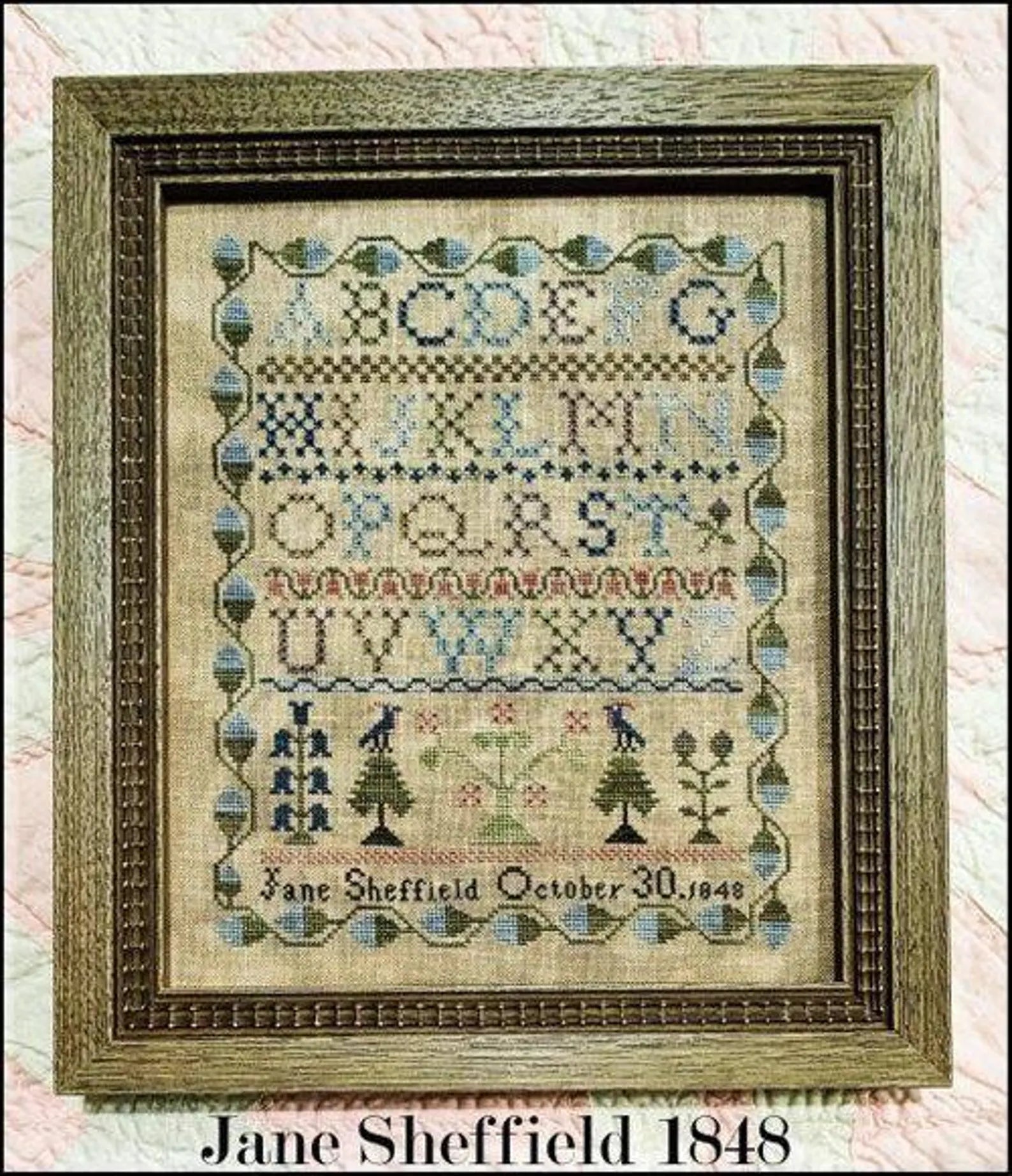 THE SCARLETT HOUSE "Jane Sheffield 1848" Counted Cross Stitch Pattern, Sampler, Pattern Only