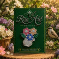 Rita Adel Designs Needle Minder ~ Crystal Flower Basket Needle Minder, Handcrafted Stitching Accessory, Needle Dock, Needlework Tool