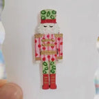 MILLIE B & Co. Needle Minder ~ Hand Painted Dotty Nutcracker, Artisan Stitching Accessory, Wooden Minder, Handcrafted Needlework Tool