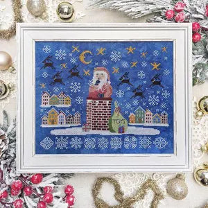 KATHY BARRICK "View From Above" • Counted Cross Stitch Pattern • Christmas, Santa • Pattern Only
