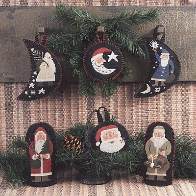 The Prairie Schooler SANTA MOON Pattern Counted Cross Stitch Pattern Leaflet Chart book No. 53