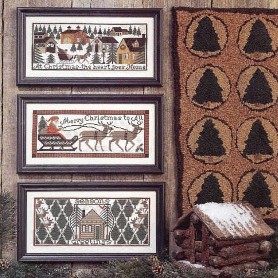 The Prairie Schooler HOME FOR CHRISTMAS, Counted Cross Stitch Pattern, Hoffman Reprint, Chart Book No. 86, Pattern Only