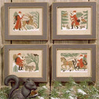 The Prairie Schooler WOODLAND SANTAS Counted Cross Stitch Pattern, Winter, Christmas, Santa, Chart Book No. 96