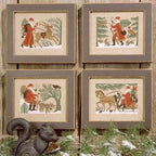The Prairie Schooler WOODLAND SANTAS Counted Cross Stitch Pattern, Winter, Christmas, Santa, Hoffman Reprint, Chart Book No. 96