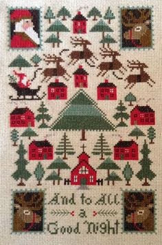The Prairie Schooler - And To All A Good Night - Counted Cross Stitch Pattern, Winter, Christmas, Santa, Chart Book No. 167