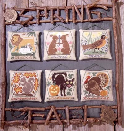 The Prairie Schooler SPRING & FALL Counted Cross Stitch Leaflet Pattern Chart Book No. 90