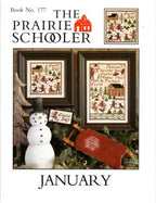The Prairie Schooler JANUARY Counted Cross Stitch Pattern, Winter, Christmas, Sampler, Snowman, Snow, Hoffman Reprint, Chart Book No. 177