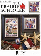 JULY The Prairie Schooler Counted Cross Stitch Pattern Design, Summer, Sampler, Lighthouse, Hoffman Reprint, Chart Book No. 154