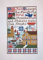 JULY The Prairie Schooler Counted Cross Stitch Pattern Design, Summer, Sampler, Lighthouse, Hoffman Reprint, Chart Book No. 154