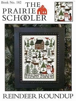 The Prairie Schooler REINDEER ROUNDUP Counted Cross Stitch Pattern, Winter, Christmas, Santa, Chart Book No. 182
