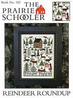 The Prairie Schooler REINDEER ROUNDUP Counted Cross Stitch Pattern, Winter, Christmas, Santa, Chart Book No. 182