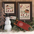 The Prairie Schooler JANUARY Counted Cross Stitch Pattern, Winter, Christmas, Sampler, Snowman, Snow, Hoffman Reprint, Chart Book No. 177