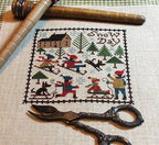 The Prairie Schooler JANUARY Counted Cross Stitch Pattern, Winter, Christmas, Sampler, Snowman, Snow, Hoffman Reprint, Chart Book No. 177