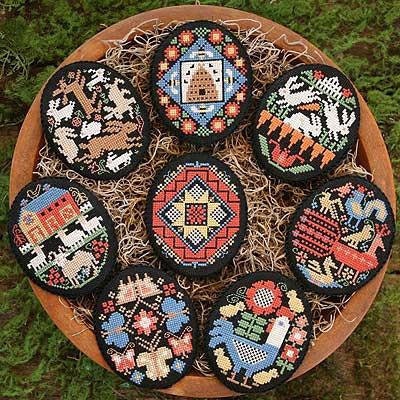 The Prairie Schooler FOLK EGGS Counted Cross Stitch Pattern Leaflet Chart Book No. 169