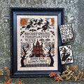The Prairie Schooler "WITCHING HOUR", Counted Cross Stitch, Sampler, Witch, Halloween, Autumn, Chart, Hoffman Reprint, Pattern Book No. 200