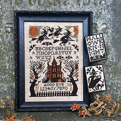 The Prairie Schooler "WITCHING HOUR", Counted Cross Stitch, Sampler, Witch, Halloween, Autumn, Chart, Hoffman Reprint, Pattern Book No. 200