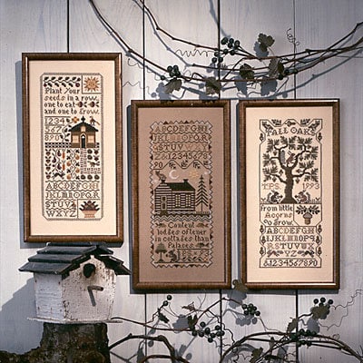 The Prairie Schooler "BAND SAMPLERS", Counted Cross Stitch, Alphabet, Fall, Autumn, Garden, Pattern Leaflet Chart Book No. 40