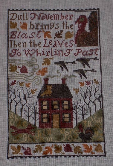 The Prairie Schooler NOVEMBER Counted Cross Stitch Pattern, Autumn, Thanksgiving, Chart Book No. 149