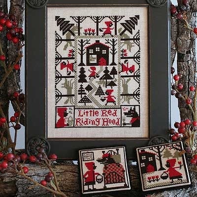 The Prairie Schooler LITTLE Red RIDING HOOD Counted Cross Stitch Pattern Leaflet Chart Book No. 186