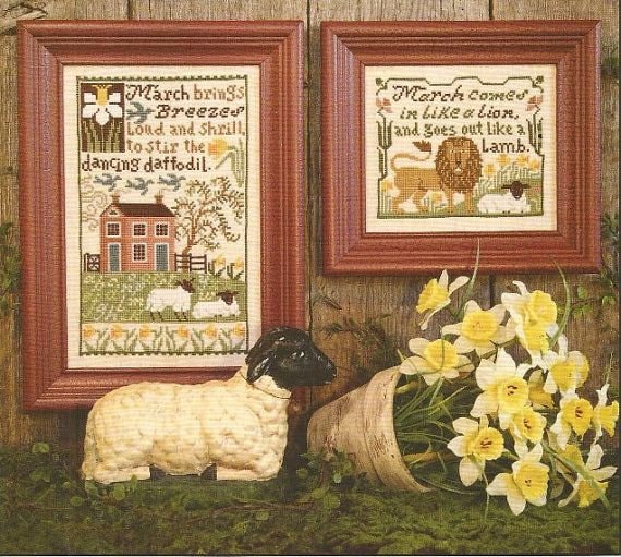 The Prairie Schooler DAFFODILS / MARCH Counted Cross Stitch Pattern Leaflet Chart Book No. 146
